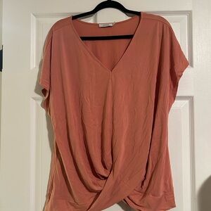 Ricki's Coral Drape V-Neck Blouse